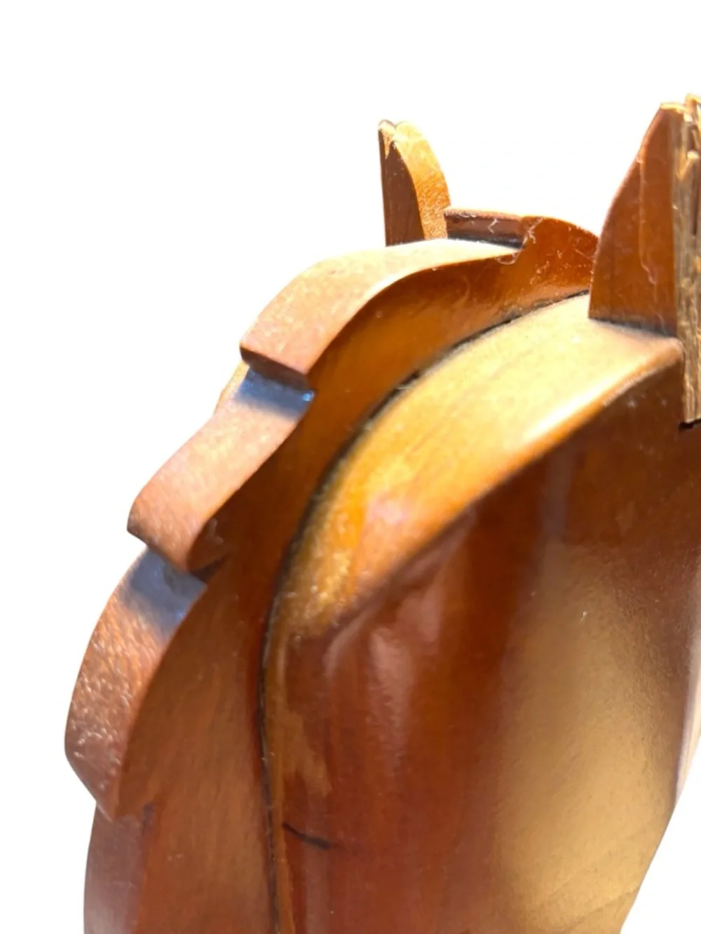 Wooden Horse Bottle Holder - Brown & White